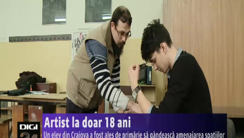 Artist la doar 18 ani. Un elev din Craiova a fost ales de primarie sa gandeasca amenajarea spatiilor  Imagine
