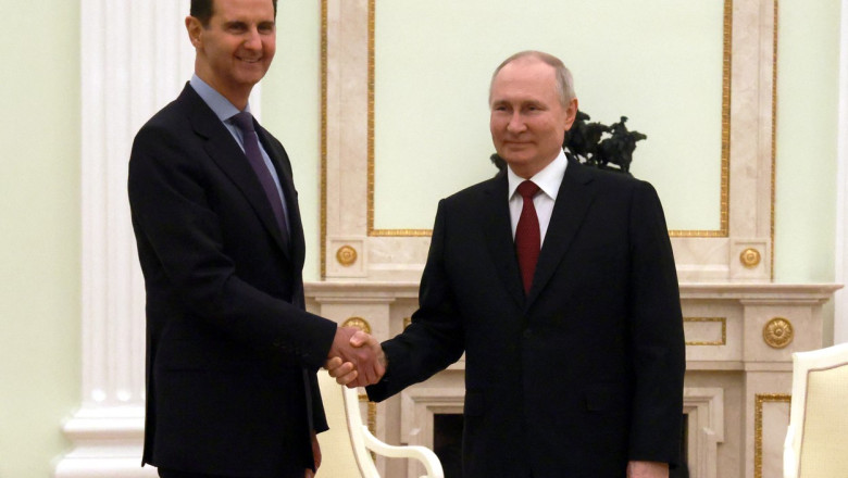 Assad i-a spus lui Putin ca ii sprijina invazia in Ucraina. Cei doi dictatori s-au intalnit la Kremlin Imagine