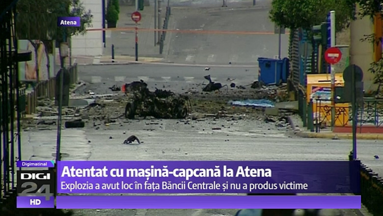 Atentat cu masina-capcana la Atena, in fata sediului Bancii Centrale a Greciei Imagine