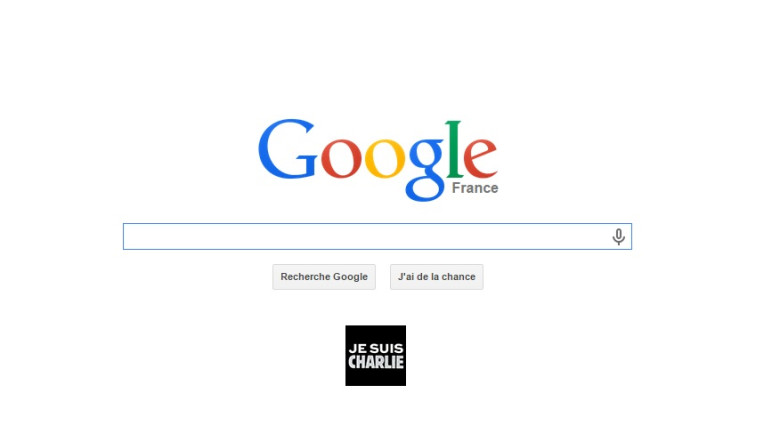 Atentat terorist la Paris. Google France afiseaza mesajul de solidaritate „Je suis Charlie” Imagine