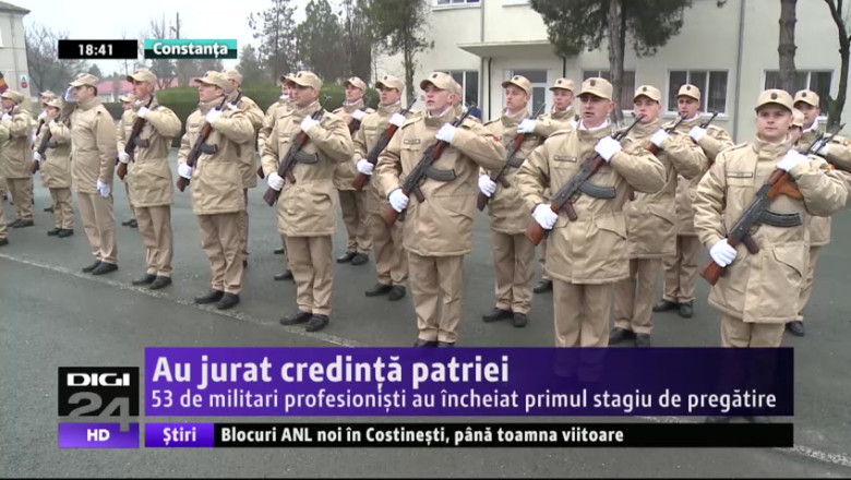 Au jurat credinta patriei. 53 de militari profesionisti au incheiat primul stagiu de pregatire Imagine