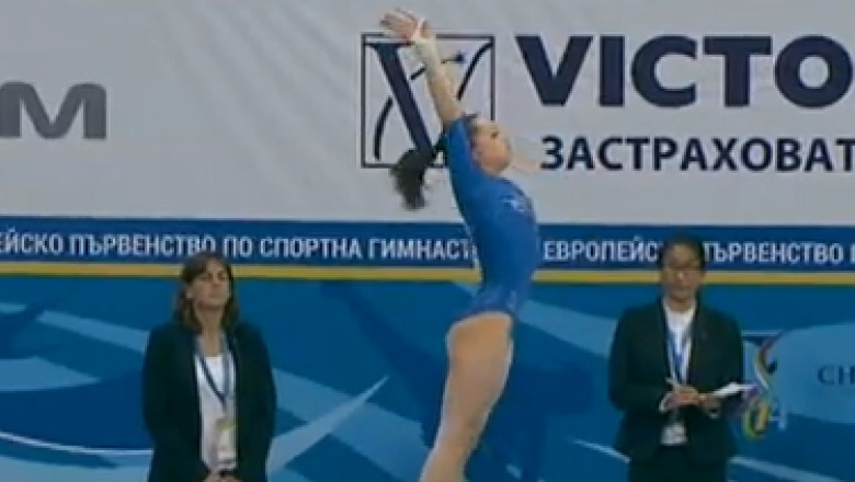Aur la sol pentru Larisa Iordache. Gimnasta a mai obtinut medalii de bronz la sarituri si argint la barna, la europenele de la Sofia Imagine