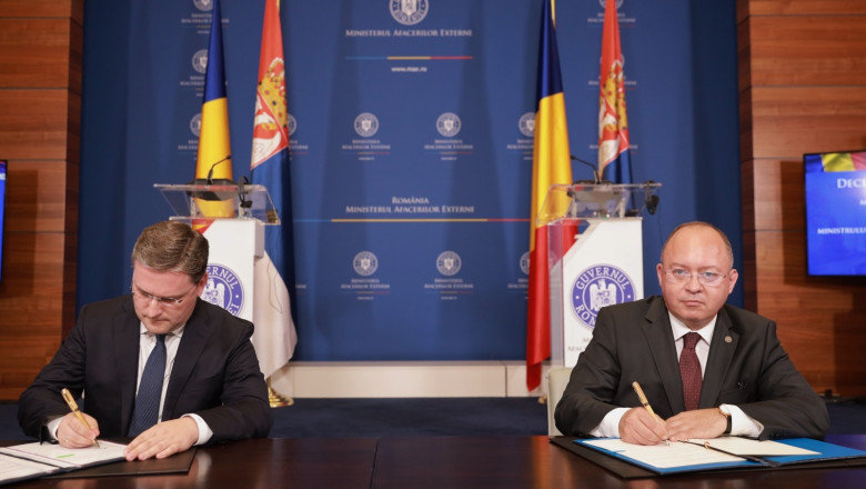 Aurescu s-a intalnit cu ministrul sarb de Externe: Am solutionat un dosar care exista de foarte mult timp pe agenda bilaterala Imagine