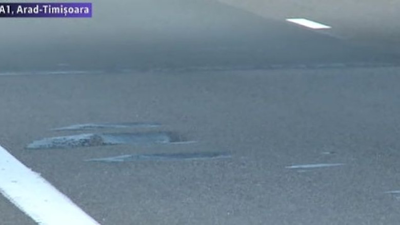 Autostrada Arad - Timisoara, cu gropi si hopuri Imagine