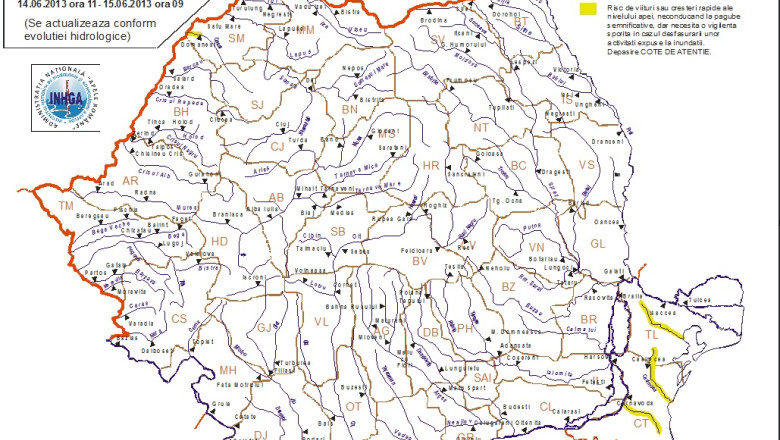 AVERTIZARE. Cod galben de inundatii pe Dunare, pentru o saptamana Imagine