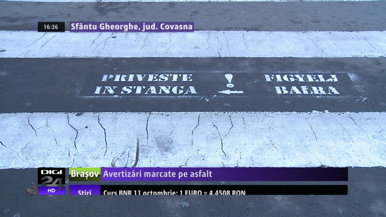 Avertizari marcate pe asfalt Imagine