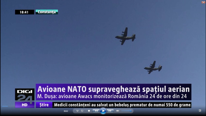  Avioane NATO supravegheaza spatiul aerian. M. Dusa: avioane Awacs monitorizeaza Romania 24 de ore din 24 Imagine