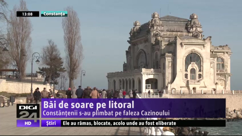 Bai de soare pe litoral. Constantenii s-au plimbat pe faleza Cazinoului Imagine