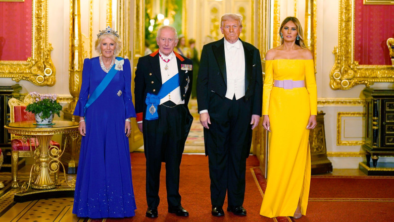 Banchet fastuos, la Palatul Windsor, pentru a onora vizita in UK a lui Donald Trump. Meniu cu delicatese locale si muzica americana Imagine