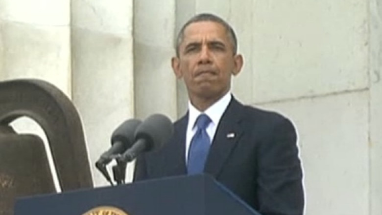 Barack Obama a tinut un discurs in locul in care Martin Luther King spunea „Am un vis” Imagine