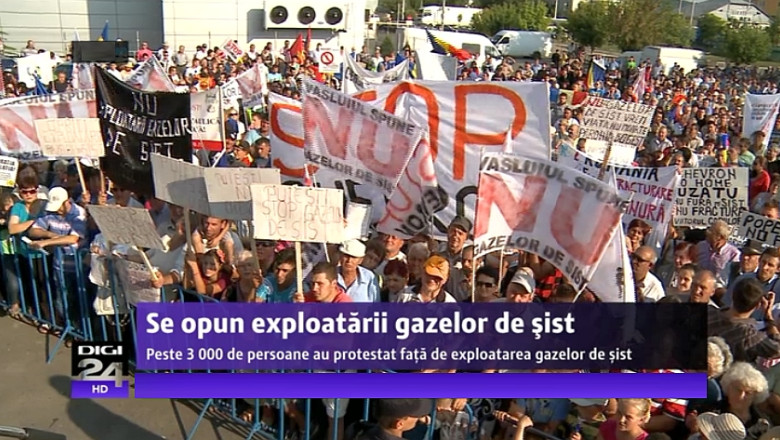 Barlad. 3.000 de persoane au manifestat fata de exploatarea gazelor de sist Imagine
