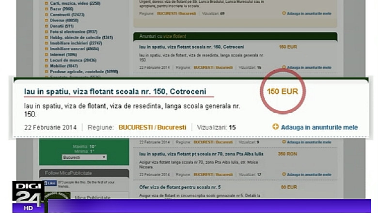 Batalia pentru un loc la o scoala buna a inceput oficial. Cat costa o viza de flotant pe site-urile de anunturi Imagine