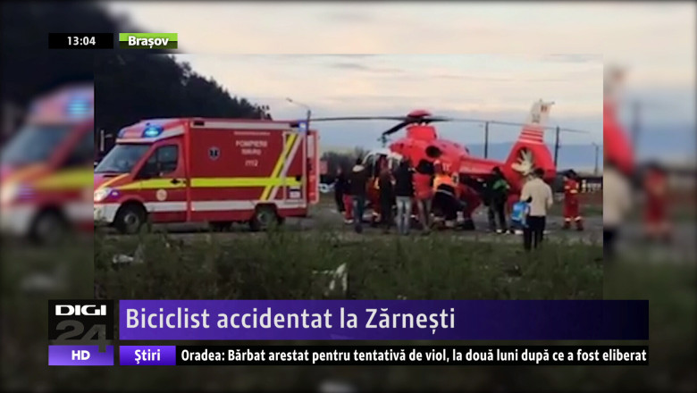 Biciclist accidentat la Zarnesti Imagine