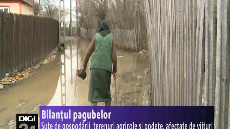 Bilantul pagubelor produse de inundatii, in Olt. Sute de gospodarii, terenuri agricole si podete, afectate de viituri Imagine