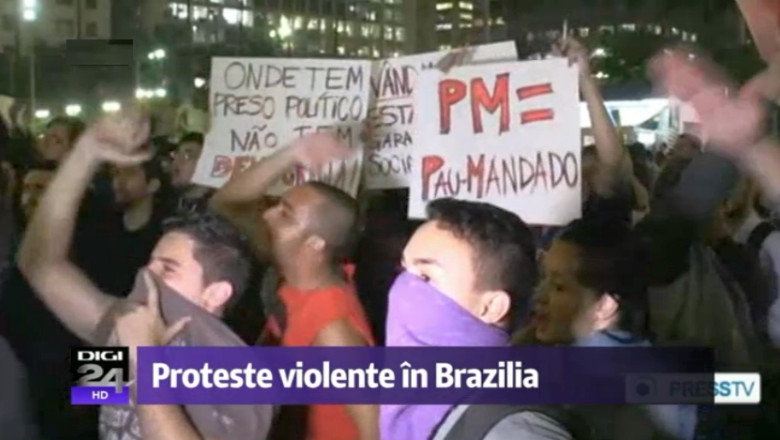 Brazilia: Majorarea tarifelor pentru transport in comun provoaca lupte violente de strada la Sao Paulo Imagine