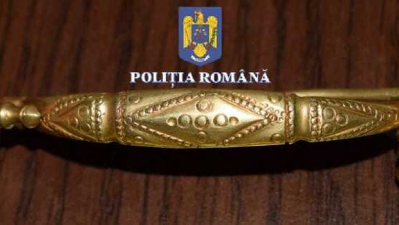 Brosa din aur in valoare de 30.000 de euro, din patrimoniul cultural, pusa la vanzare pe internet. Politistii au recuperat-o Imagine