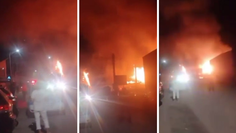 Brutarie in flacari, in judetul Gorj. Pericol de extindere la casele din zona Imagine