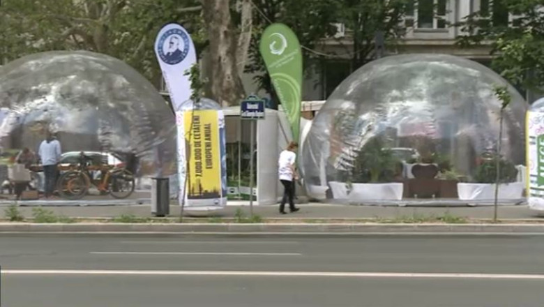 Bucuresti, oras poluat. Bule cu aer proaspat au fost instalate pe Bulevardul Magheru Imagine