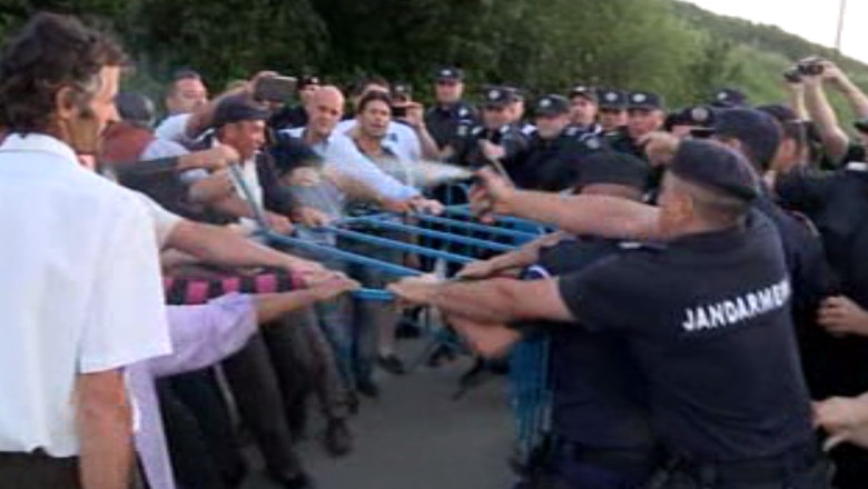 Busculada la Pungesti, in prezenta unei activiste de mediu din SUA Imagine