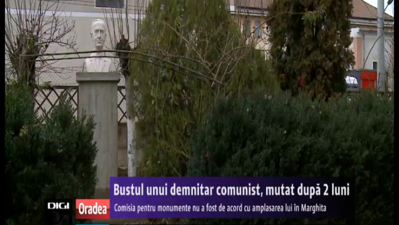 Bustul unui demnitar comunist, mutat dupa doua luni din centrul orasului bihorean Marghita Imagine