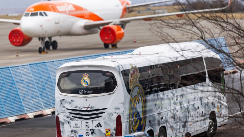 Calatorie de cosmar a echipei Real Madrid in Germania. Avionul a aterizat in alta parte, autocarul a facut accident Imagine