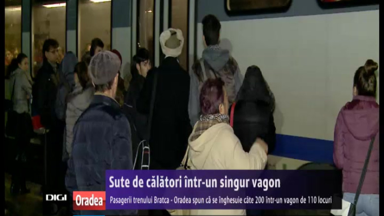 Calatorie imposibila. Pasagerii trenului Bratca - Oradea se inghesuie cate 200 intr-un vagon de 110 locuri Imagine