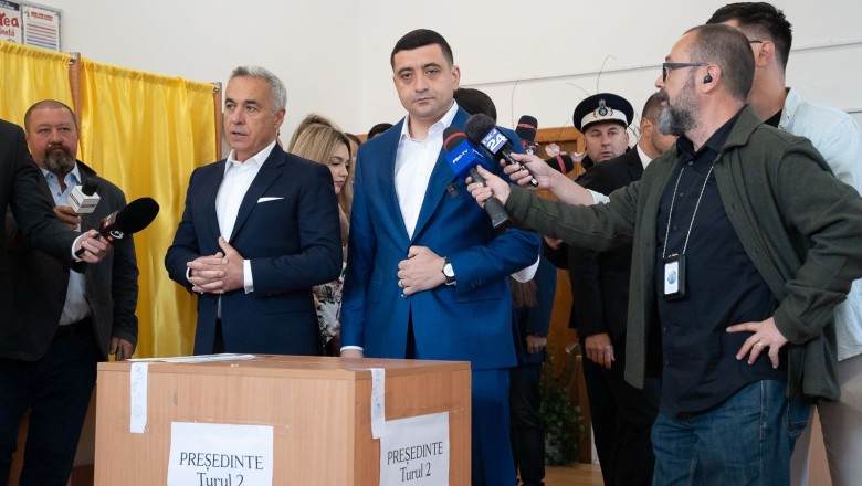 Calin Georgescu si George Simion, impreuna la vot si in turul 2. Liderul AUR: „Am votat impotriva celor care ne desconsidera pe toti” Imagine