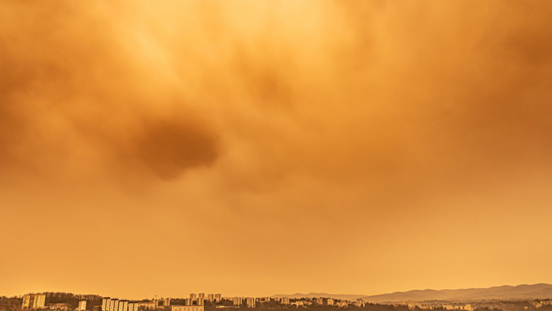 Calitatea aerului din sudul Europei, in special din Spania, este grav afectata de un nor de praf din Sahara Imagine