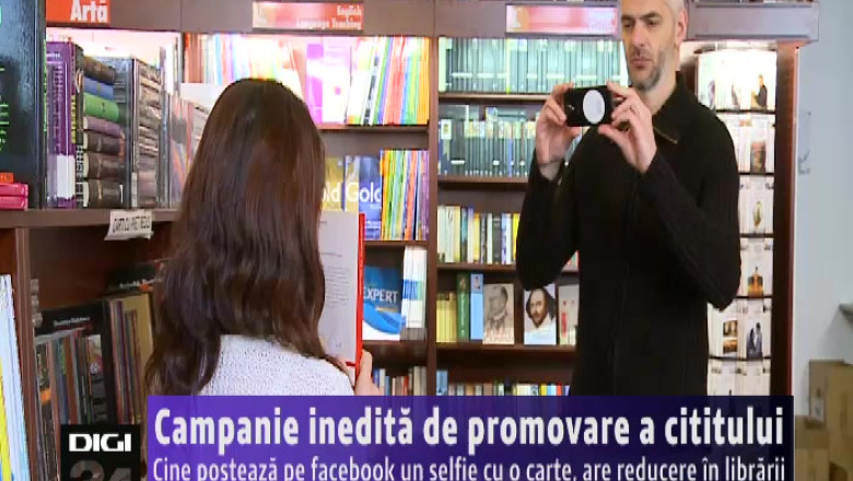 Campanie inedita de promovare a cititului. Cine posteaza pe Facebook un selfie cu o carte, are reducere in librarii Imagine