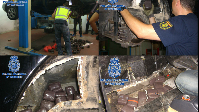 Captura de 60 de kg de hasis. Politia, nevoita sa taie o masina pentru a ajunge la droguri Imagine