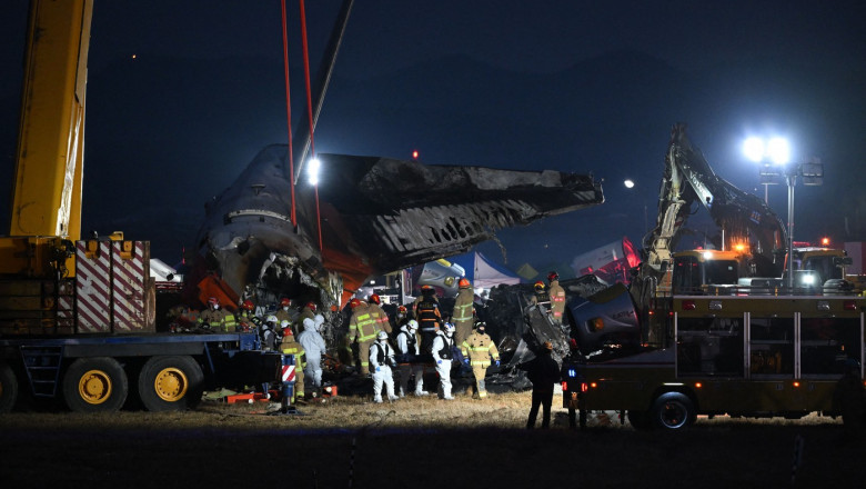 Care ar fi cauza prabusirii avionului sud-coreean. Martorii spun ca au auzit o explozie puternica Imagine