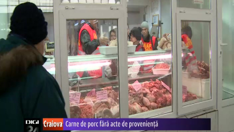 Carne de porc fara acte de provenienta in Piata Centrala din Craiova Imagine