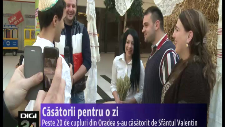 Casatorii pentru o zi. Peste 20 de cupluri din Oradea s-au casatorit de Sfantul Valentin Imagine