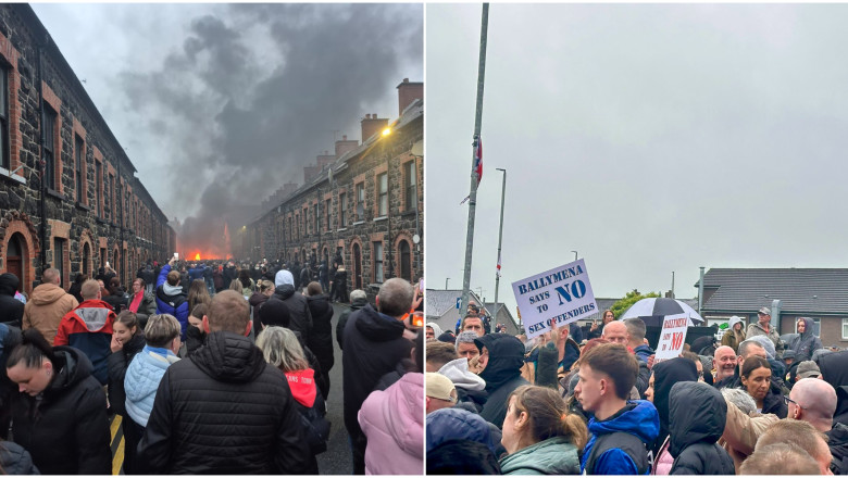 Case incendiate si violente in strada in Irlanda de Nord, dupa ce doi baieti romani de 14 ani au fost arestati preventiv pentru viol Imagine