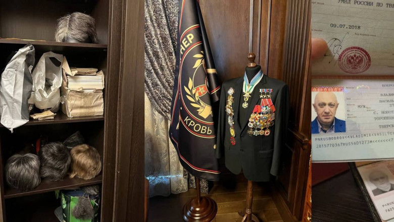 Ce au gasit rusii acasa la Prigojin: arme, bani, aur, un elicopter si peruci. Imagini cu seful Wagner deghizat Imagine