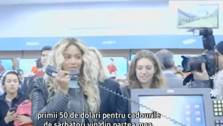 Ce cadou le-a facut Beyonce clientilor dintr-un supermarket Imagine