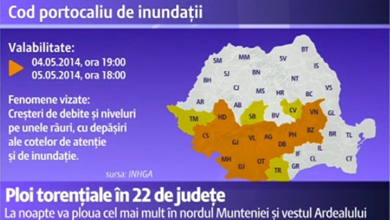 Ce regiuni ale tarii sunt amenintate de inundatii Imagine