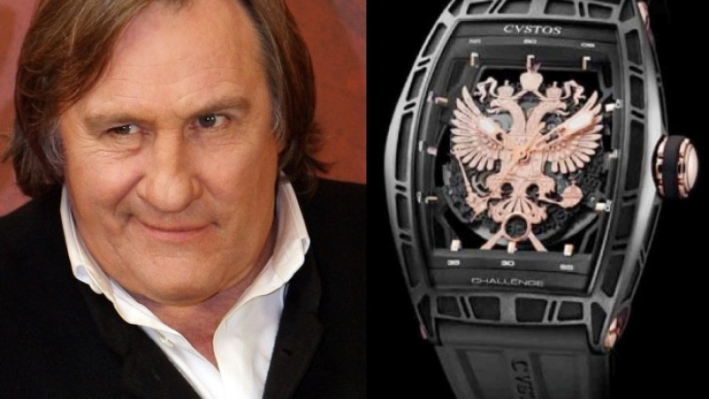 Ceasurile cu stema Rusiei si mesajul „Mandru ca sunt rus!”, lansate de Gerard Depardieu Imagine