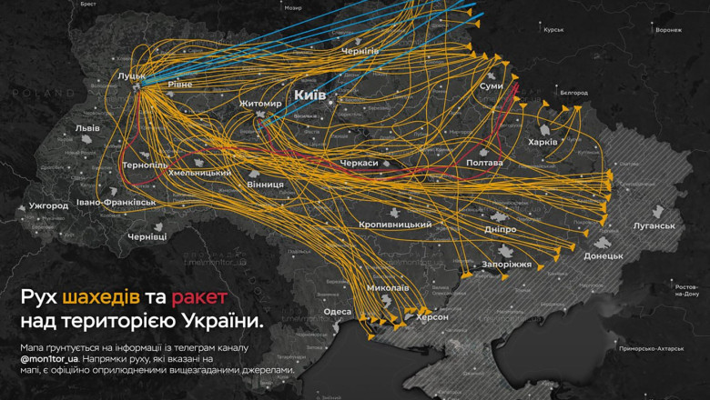 Cel mai mare atac al Rusiei asupra Ucrainei, de la inceputul razboiului: au fost lansate 741 de drone si rachete. Reactia lui Zelenski Imagine