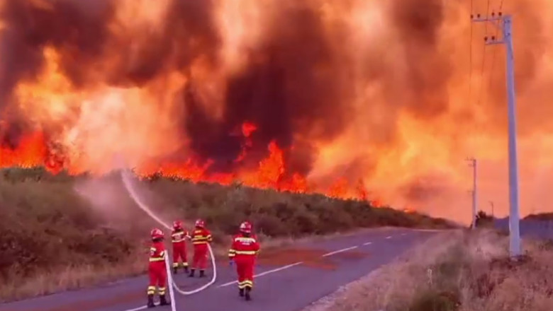 Cel mai mare incendiu din Romania, din ultimii ani. Localnic: „Vantul l-a tras incoace, dintr-o data s-au alarmat oamenii, pompierii” Imagine
