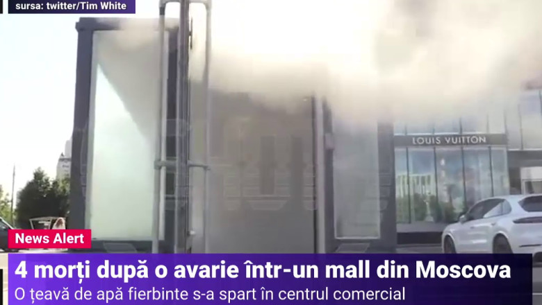 Cel putin patru oameni au murit intr-un mall din Moscova dupa ce o conducta cu apa fierbinte s-a spart Imagine