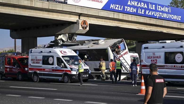 Cel putin zece morti si 26 de raniti intr-un accident de autocar la Ankara. ”Nu exista urme de franare” Imagine