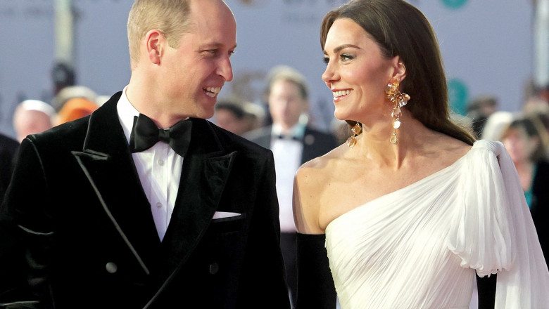 Cele mai spectaculoase tinute de la gala BAFTA 2023. Printul William si Kate Middleton au atras toate privirile pe covorul rosu Imagine