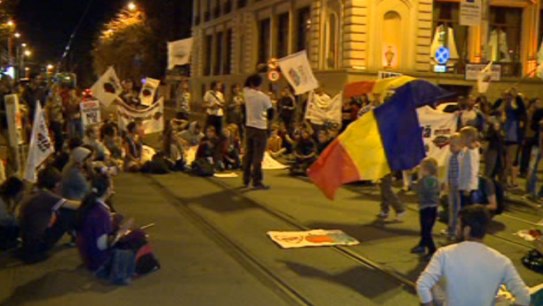 Centrul Iasiului, blocat de manifestanti pentru doua ore Imagine