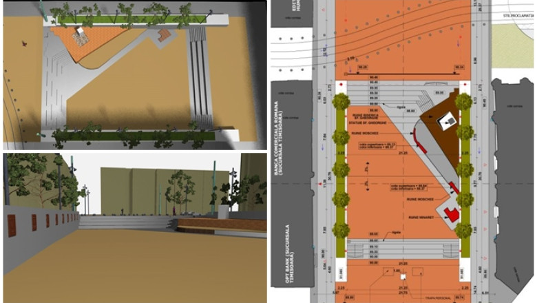 Centrul Timisoarei, la timpul viitor: un amfiteatru, cu vestigiile la vedere, in Piata Sfantu Gheorghe Imagine
