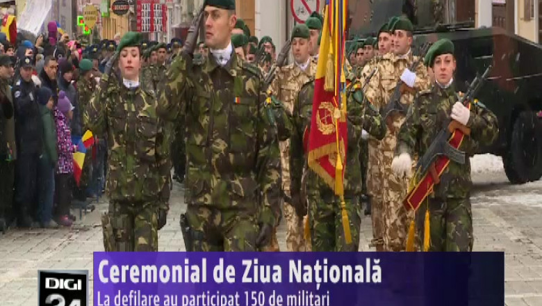 Ceremonial de Ziua Nationala. La defilare au participat 150 de militari Imagine