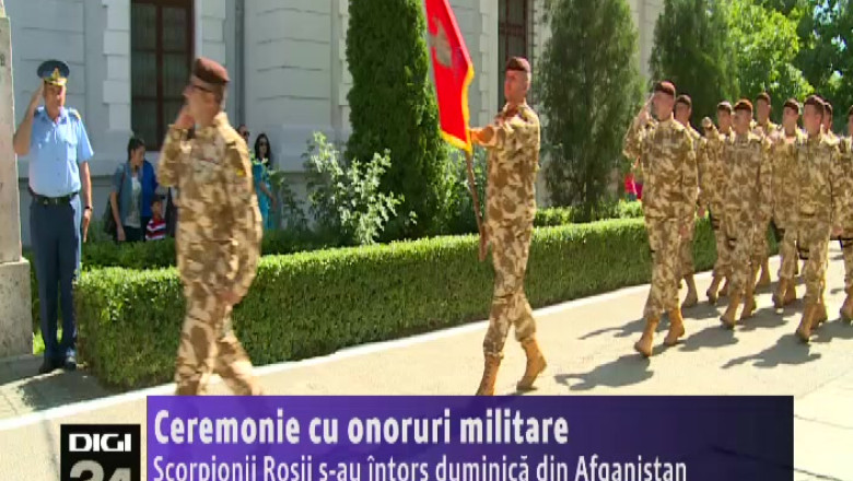 Ceremonie cu onoruri militare. Scorpionii Rosii s-au intors duminica din Afganistan Imagine