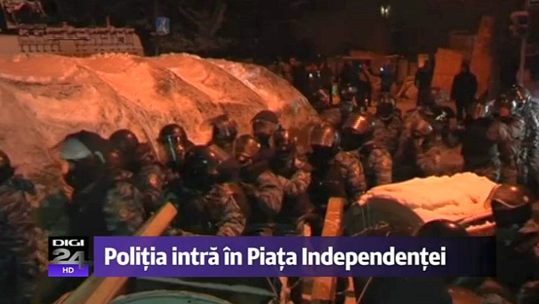 Ciocniri intre politie si protestatari in fata primariei din Kiev. Fortele de ordine au fost obligate sa se retraga Imagine