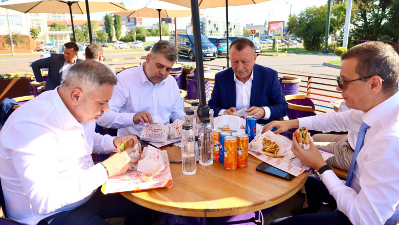 Ciolacu a iesit la burger, impreuna cu Grindeanu, Stanescu si Barbu Imagine