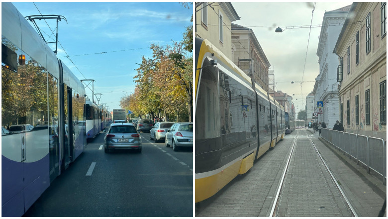 Circulatie blocata in Timisoara. Un tramvai abia scos pe traseu, a deraiat Imagine